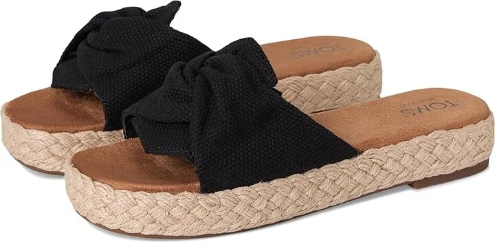 TOMS Abby Slide Women's Sandals Black : 5 B - Medium