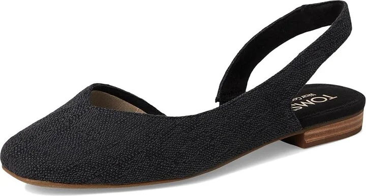 TOMS Alene Women's Dress Flat Shoes Black : 5 B - Medium, Textile - Image 5