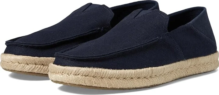 TOMS Alonso Loafers Rope Men's Shoes Navy Canvas : 11 D - Medium