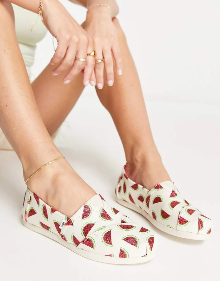 Toms alpargata espadrilles in watermelon print - Image 3