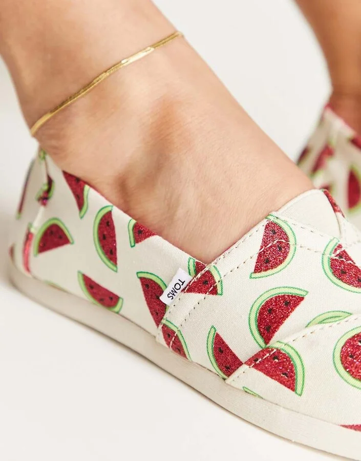 Toms alpargata espadrilles in watermelon print - Image 4