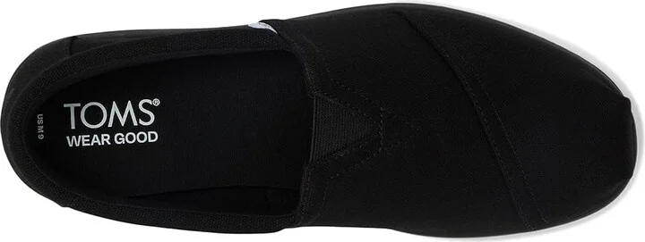 TOMS Alpargata Forward Espadrille Men's Shoes Black/Black Recycled Cotton Canvas : 10 D - Medium - Image 2
