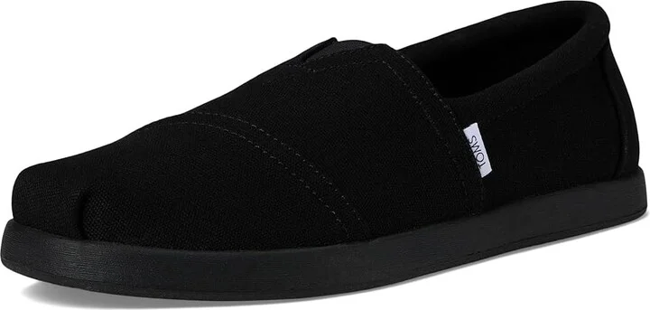 TOMS Alpargata Forward Espadrille Men's Shoes Black/Black Recycled Cotton Canvas : 10 D - Medium - Image 5