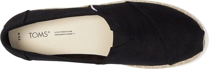 TOMS Alpargata Platform Women's Shoes Black : 12 B - Medium, Canvas - Image 2