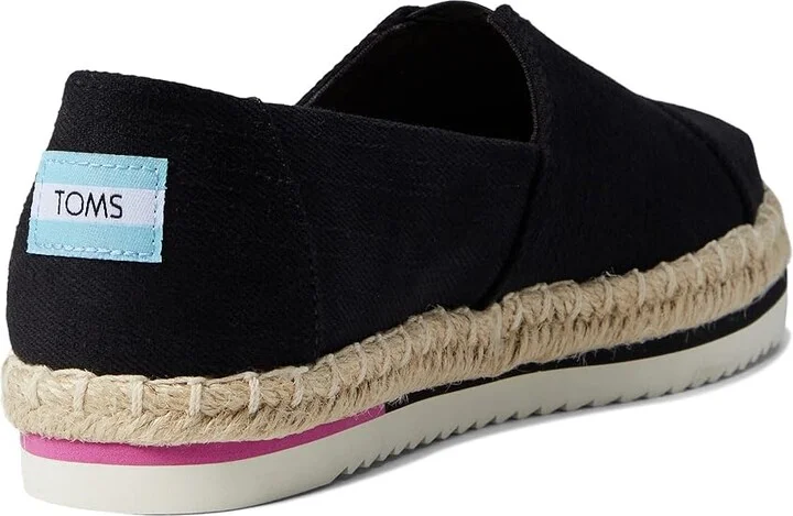 TOMS Alpargata Platform Women's Shoes Black : 12 B - Medium, Canvas - Image 4