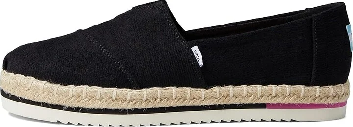 TOMS Alpargata Platform Women's Shoes Black : 12 B - Medium, Canvas - Image 6