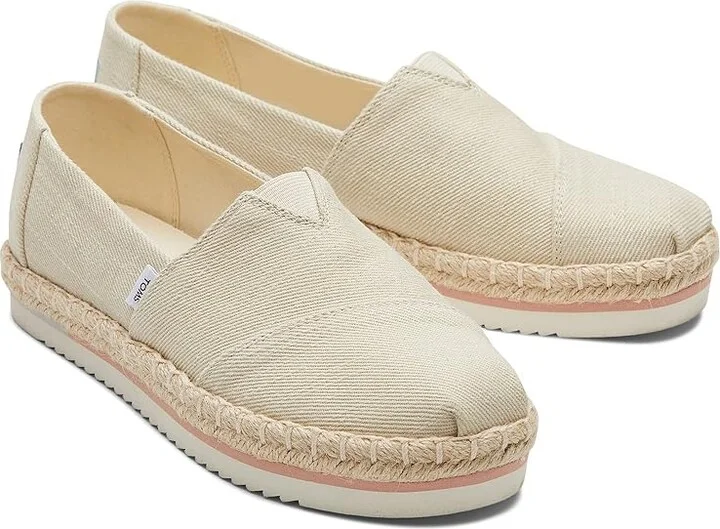 TOMS Alpargata Platform Women's Shoes Natural 4 : 11 B - Medium, Canvas
