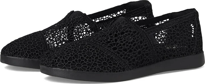 TOMS Alpargata Plus Women's Flat Shoes Black 1 : 5.5 B - Medium, Canvas/Suede