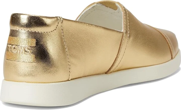 TOMS Alpargata Plus Women's Flat Shoes Gold Metallic : 7 B - Medium, Canvas/Suede - Image 4