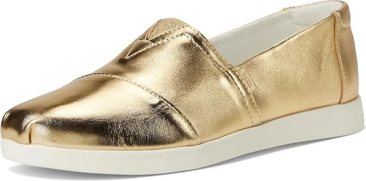 TOMS Alpargata Plus Women's Flat Shoes Gold Metallic : 7 B - Medium, Canvas/Suede - Image 5