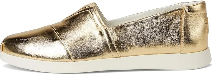 TOMS Alpargata Plus Women's Flat Shoes Gold Metallic : 7 B - Medium, Canvas/Suede - Image 6
