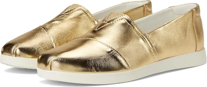 TOMS Alpargata Plus Women's Flat Shoes Gold Metallic : 7 B - Medium, Canvas/Suede