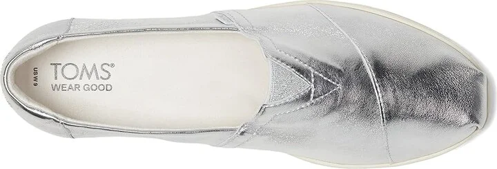 TOMS Alpargata Plus Women's Flat Shoes Silver : 5.5 B - Medium, Canvas/Suede - Image 2