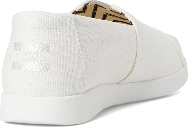 TOMS Alpargata Plus Women's Flat Shoes White : 8.5 B - Medium, Canvas/Suede - Image 4