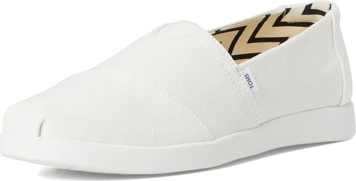 TOMS Alpargata Plus Women's Flat Shoes White : 8.5 B - Medium, Canvas/Suede - Image 5