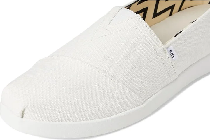 TOMS Alpargata Plus Women's Flat Shoes White : 8.5 B - Medium, Canvas/Suede - Image 7