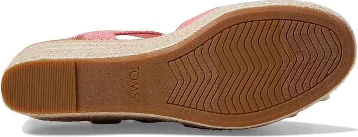 TOMS Audrey Women's Shoes Shell Pink Metallic Linen Stripe : 8 B - Medium, Synthetic - Image 3