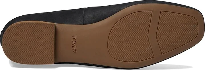 TOMS Bianca Women's Flat Shoes Black Leather : 11 B - Medium, Leather/Polyester/Suede - Image 3