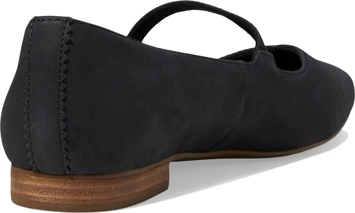 TOMS Bianca Women's Flat Shoes Black Leather : 11 B - Medium, Leather/Polyester/Suede - Image 4
