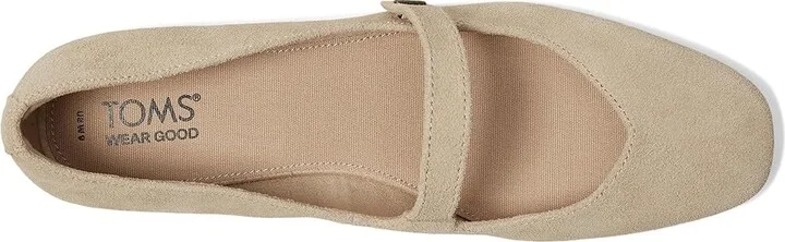 TOMS Bianca Women's Flat Shoes Oatmeal Suede : 8 B - Medium, Leather/Polyester/Suede - Image 2
