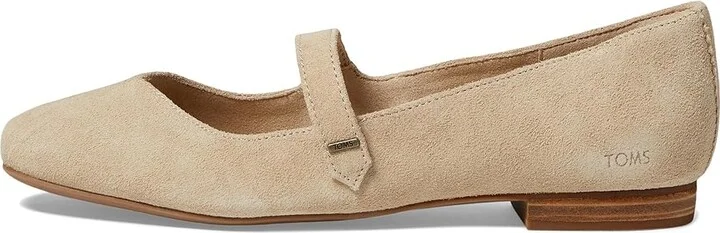 TOMS Bianca Women's Flat Shoes Oatmeal Suede : 8 B - Medium, Leather/Polyester/Suede - Image 6