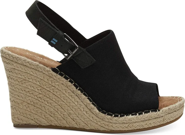 TOMS Black Oxford Women's Monica Wedges (Size: 9)