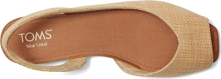 TOMS Briella Slingback Women's Flat Shoes Almond Raffia : 7 B - Medium, Nylon/Rubber - Image 2