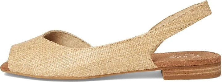 TOMS Briella Slingback Women's Flat Shoes Almond Raffia : 7 B - Medium, Nylon/Rubber - Image 6