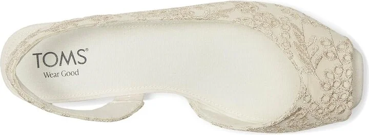 TOMS Briella Slingback Women's Flat Shoes Egret Botanical Eyelet : 9 B - Medium, Nylon/Rubber - Image 2