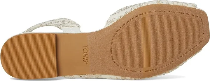 TOMS Briella Slingback Women's Flat Shoes Egret Botanical Eyelet : 9 B - Medium, Nylon/Rubber - Image 3