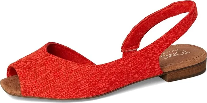 TOMS Briella Slingback Women's Flat Shoes Flame : 9.5 B - Medium, Nylon/Rubber - Image 5
