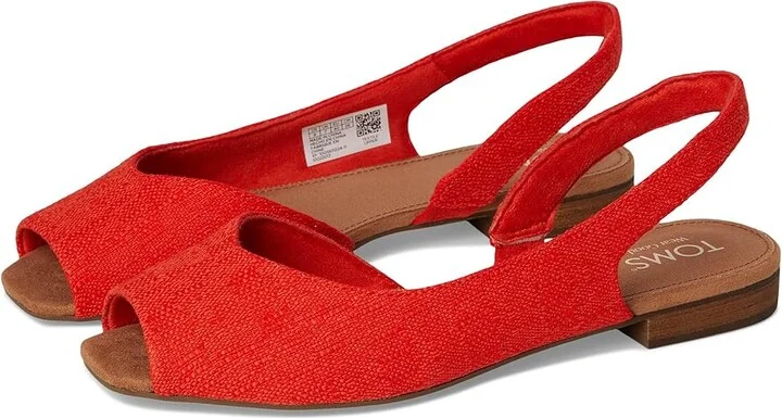 TOMS Briella Slingback Women's Flat Shoes Flame : 9.5 B - Medium, Nylon/Rubber