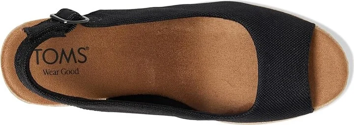 TOMS Camilla Women's Wedge Shoes Black : 6.5 B - Medium, Textile - Image 2