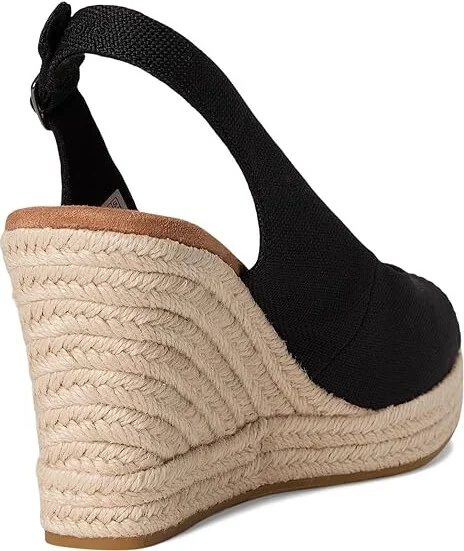 TOMS Camilla Women's Wedge Shoes Black : 6.5 B - Medium, Textile - Image 4