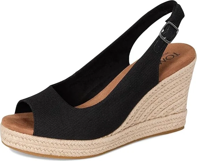 TOMS Camilla Women's Wedge Shoes Black : 6.5 B - Medium, Textile - Image 5