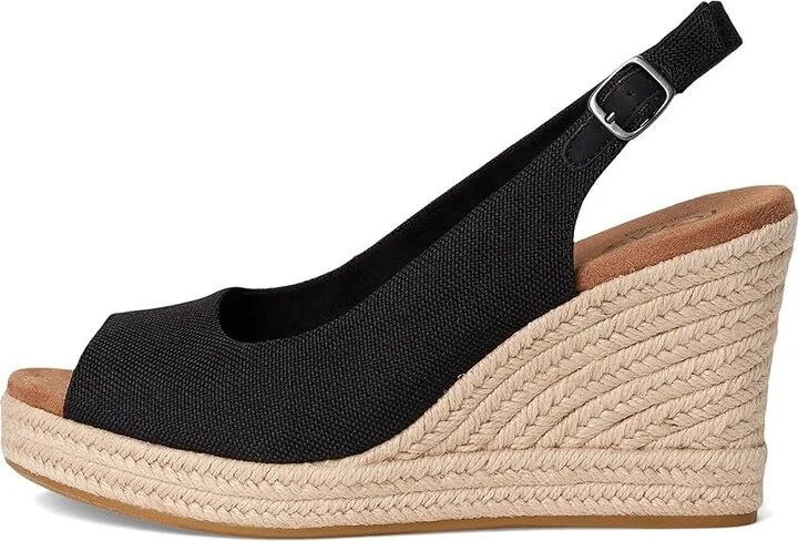 TOMS Camilla Women's Wedge Shoes Black : 6.5 B - Medium, Textile - Image 6