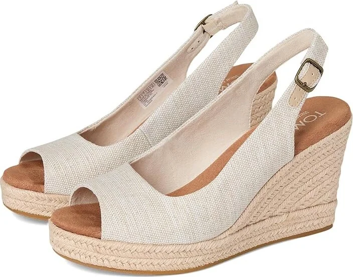 TOMS Camilla Women's Wedge Shoes Natural : 6.5 B - Medium, Textile