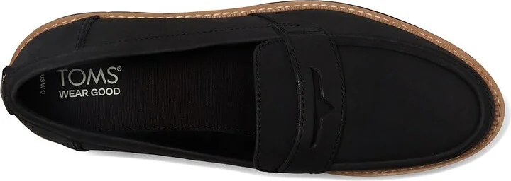 TOMS Cara Women's Shoes Black/Black Leather : 10 B - Medium, Leather/Rubber - Image 2