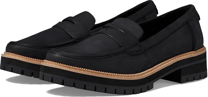 TOMS Cara Women's Shoes Black/Black Leather : 10 B - Medium, Leather/Rubber