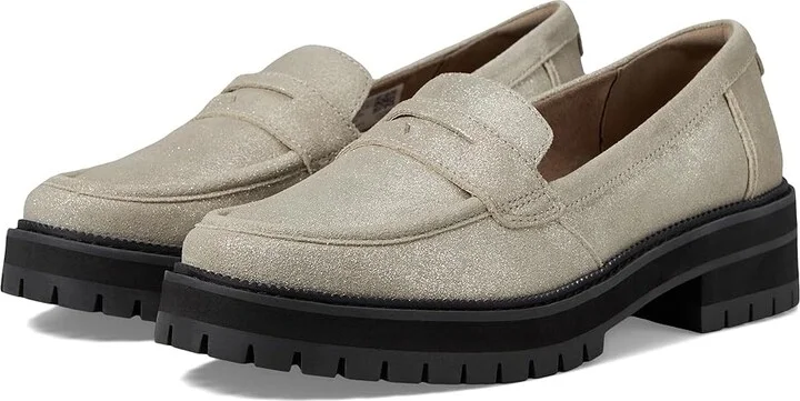 TOMS Cara Women's Shoes Champagne Metallic : 6.5 B - Medium, Leather/Rubber