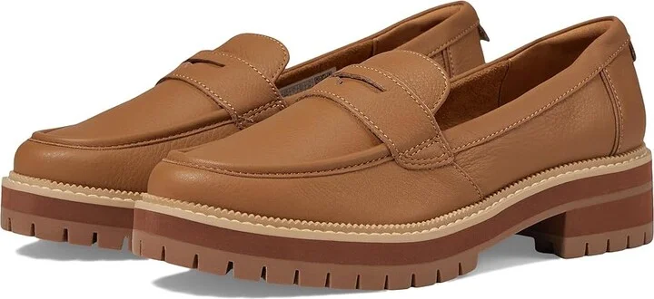 TOMS Cara Women's Shoes Tan : 5.5 D - Wide, Leather/Rubber
