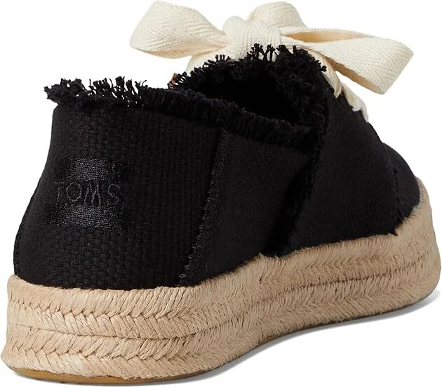 TOMS Carolina Lace-Up Women's Flat Shoes Black Beachside Woven/Fray : 12 B - Medium, Cotton - Image 4
