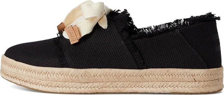 TOMS Carolina Lace-Up Women's Flat Shoes Black Beachside Woven/Fray : 12 B - Medium, Cotton - Image 6