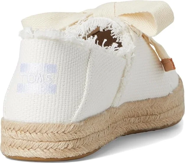 TOMS Carolina Lace-Up Women's Flat Shoes White Beachside Woven/Fray : 12 B - Medium, Cotton - Image 4