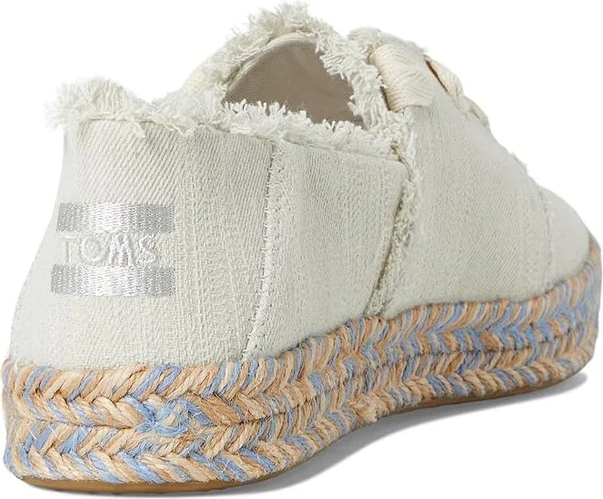 TOMS Carolina Lace-Up Women's Flat Shoes White Onyx : 7.5 B - Medium, Cotton - Image 4