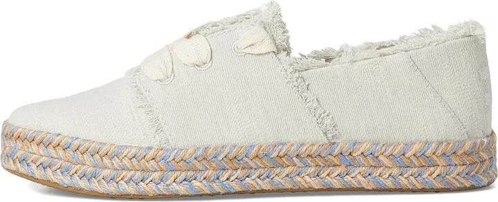 TOMS Carolina Lace-Up Women's Flat Shoes White Onyx : 7.5 B - Medium, Cotton - Image 6