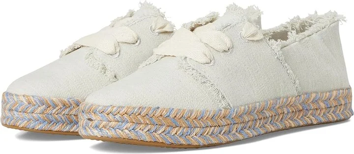 TOMS Carolina Lace-Up Women's Flat Shoes White Onyx : 7.5 B - Medium, Cotton