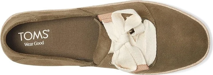 TOMS Carolina Lace Up Women's Shoes Military Olive : 11 B - Medium, Suede - Image 2