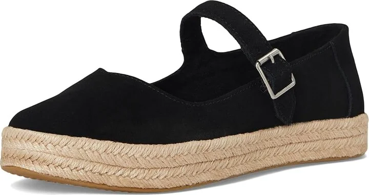 TOMS Carolina Mary Jane Women's Flat Shoes Black 1 : 8 B - Medium, Canvas - Image 5