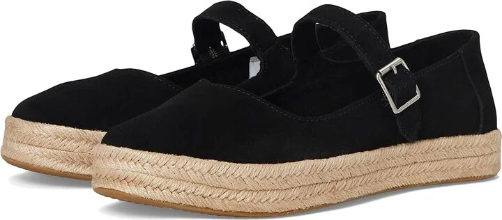 TOMS Carolina Mary Jane Women's Flat Shoes Black 1 : 8 B - Medium, Canvas